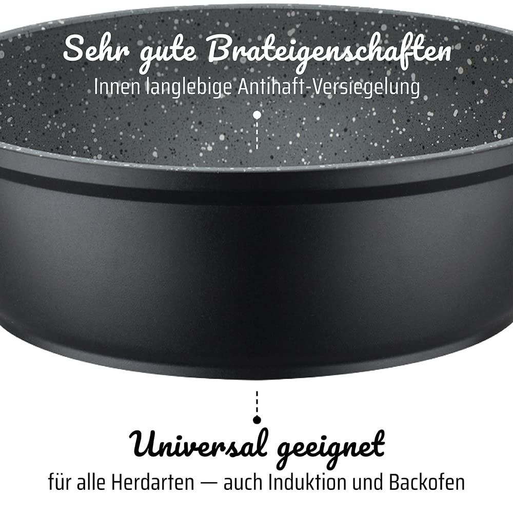Pfannen-Set 3-teilig Aluminium mit Antihaft Granit für Induktion - Bild 4