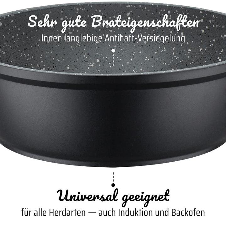 Pfannen-Set 3-teilig Aluminium mit Antihaft Granit für Induktion - Bild 4