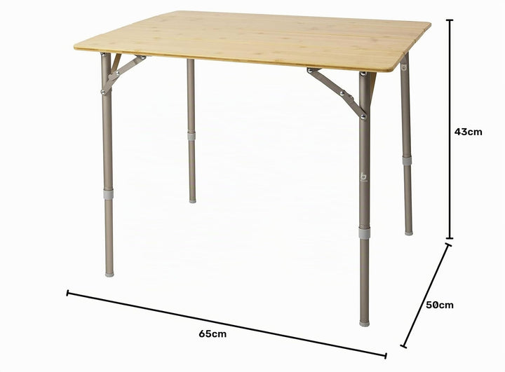 Campingtisch Bambus höhenverstellbar 43–65 cm Aluminium klappbar - Bild 3