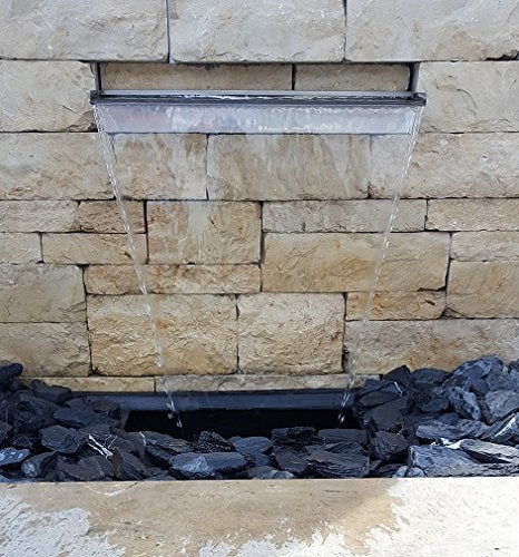 Edelstahl Wasserfall 30 cm mit LED-Beleuchtung warmweiss matt gebürstet - Bild 3