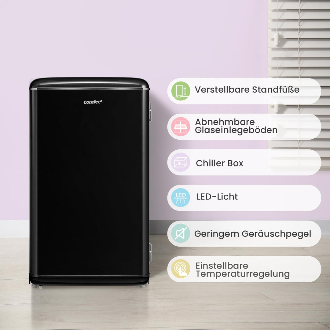 Retro Mini Kühlschrank 93 L mit Chiller Box, Energieklasse E - Bild 3