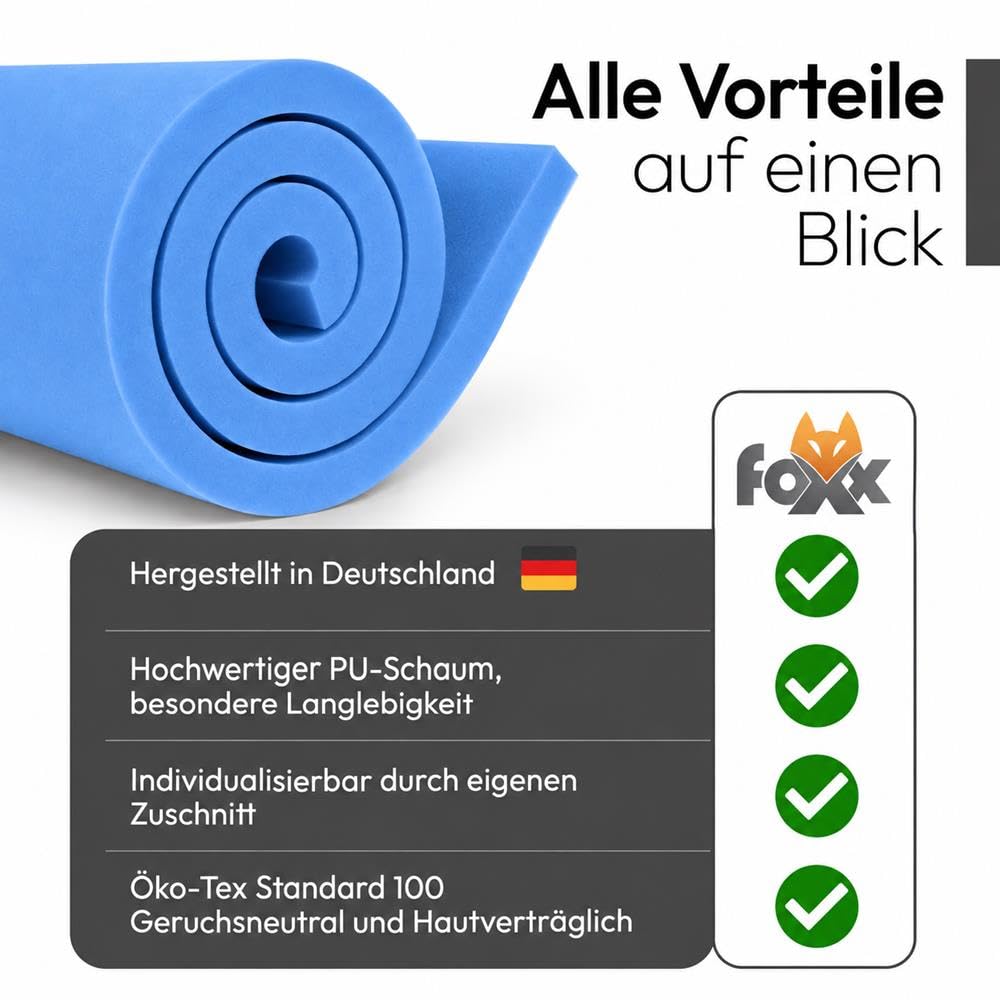 Schaumstoffplatte RG25 mittelfest 110x200x3 cm PU-Schaum Zuschnitt - Bild 7