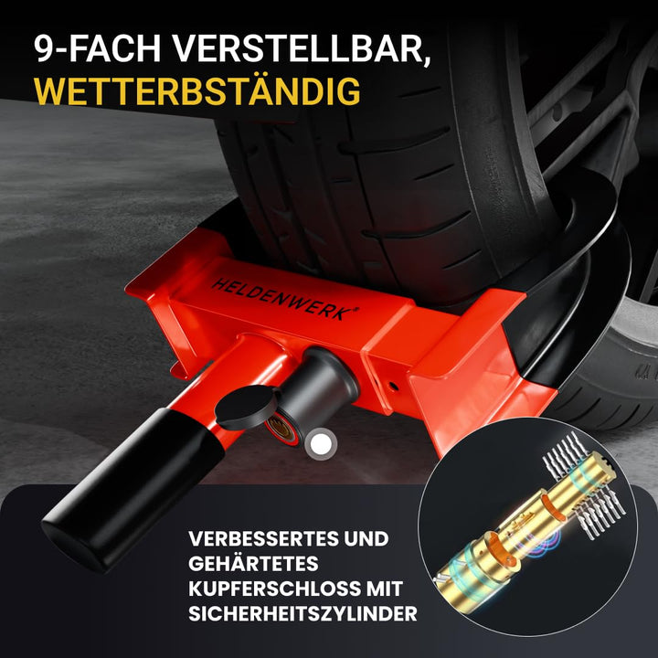 Parkkralle Radkralle Hartstahl verstellbar 18-30 cm mit 3 Schlüsseln - Bild 6