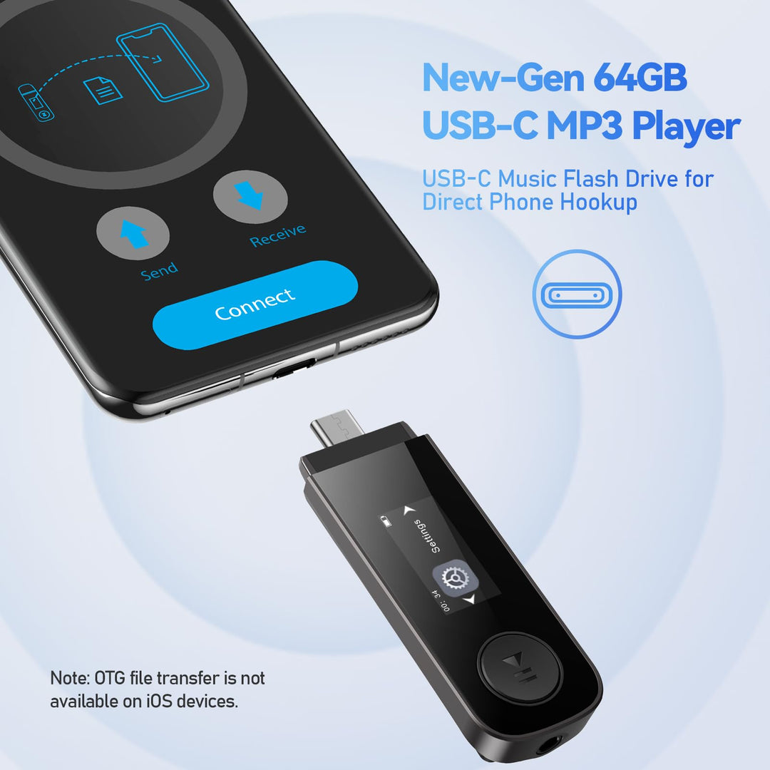 MP3 Player 64GB mit Bluetooth 5.3 und Rückenclip für Sport - Bild 2