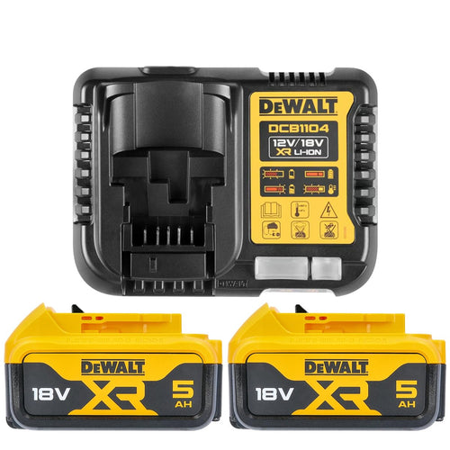 18V XR Li-Ion Akku 5,0 Ah Doppelpack mit Ladegerät für Elektrowerkzeug