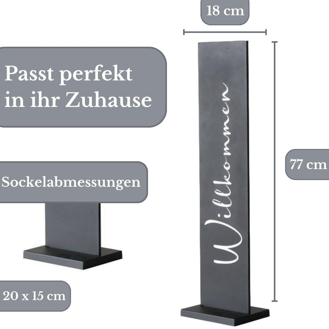 Willkommensschild Metall Aufsteller 77 cm schwarz für Garten und Haustür - Bild 3