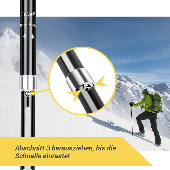 Wanderstöcke Aluminium 7075 faltbar 36 cm für 160–198 cm Körpergrösse - Bild 4