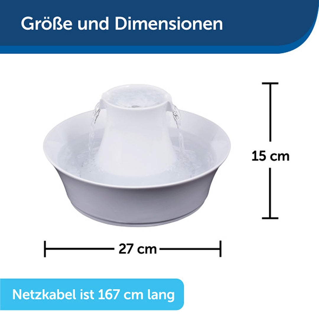 Keramik-Trinkbrunnen Katze &amp; Hund mit Doppelfilter 2 L weiss - Bild 6