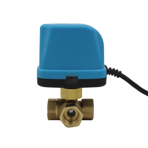 3-Wege-Motorkugelventil T-Typ elektrisch DN25 1 Zoll DC 12V