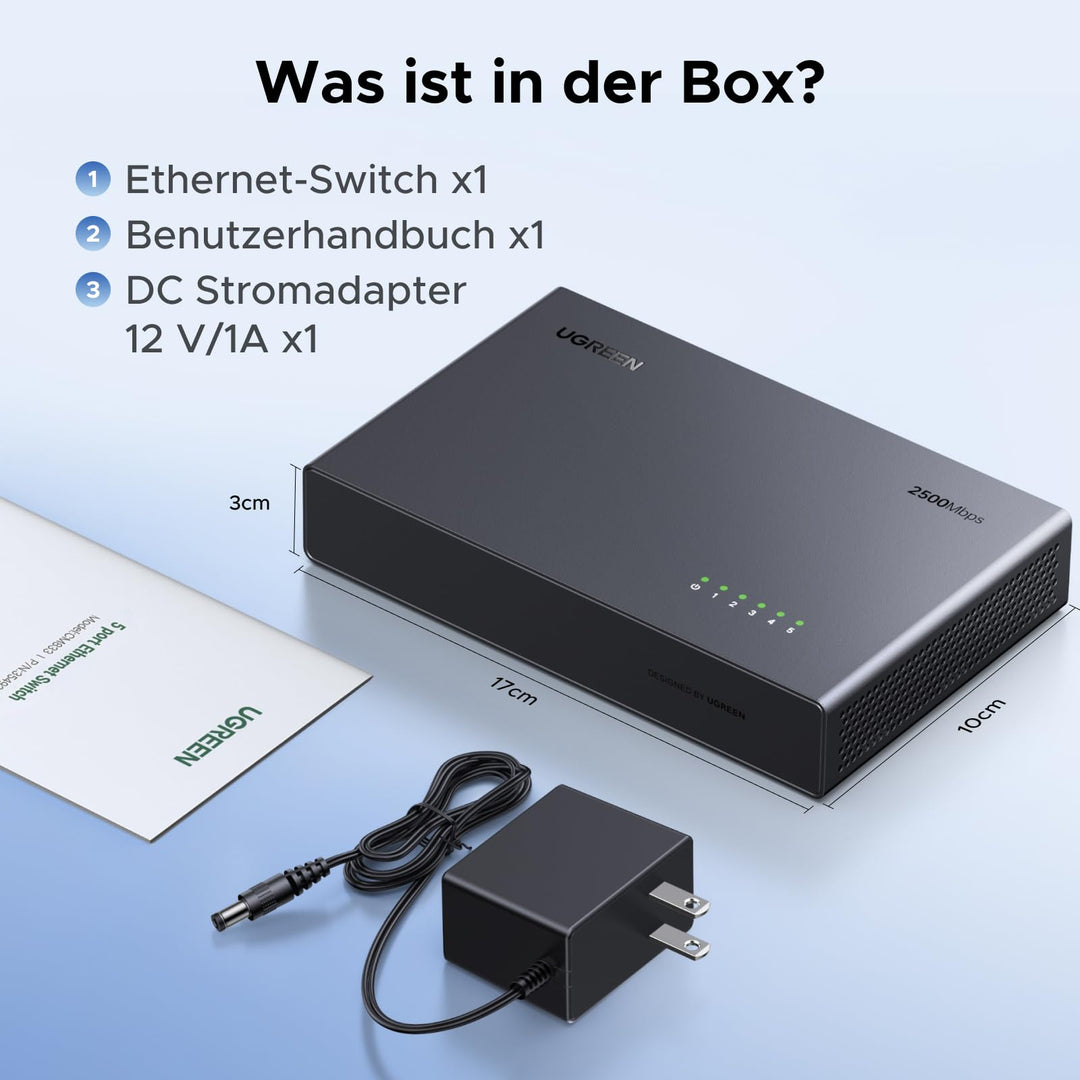 Netzwerk Switch 2.5G Unmanaged 5-Port lüfterlos Plug &amp; Play - Bild 8