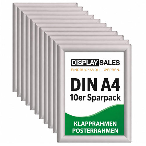 Klapprahmen A4 Aluminium silber 25mm Easy-Click 10er Set