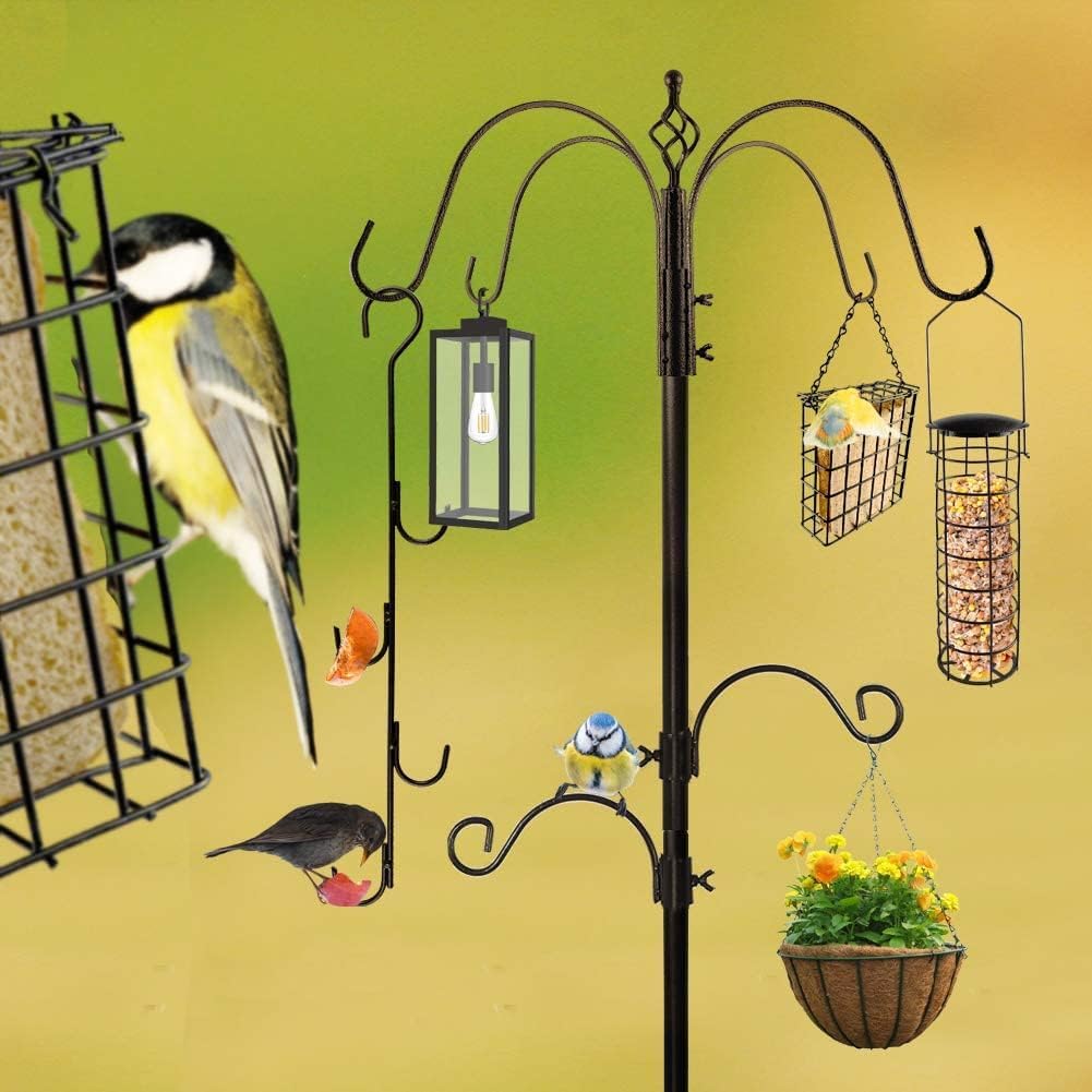 Vogelfutterstation Metall mit Ständer 238 cm höhenverstellbar mit 3 Feedern - Bild 7