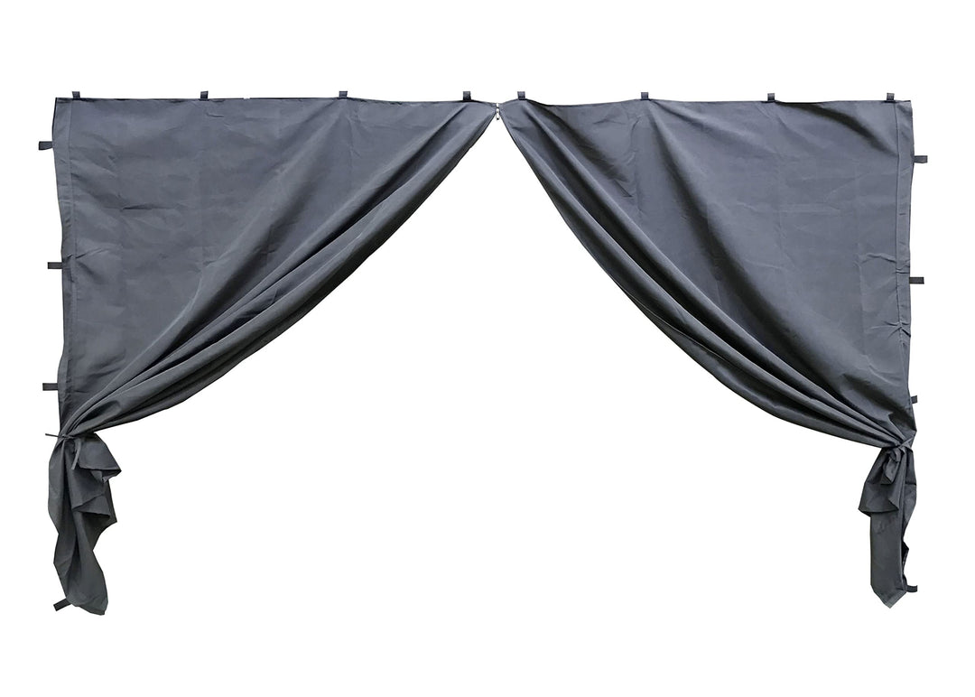 Pavillon Seitenwand 3x3m Anthrazit Polyester mit Reissverschluss 2er-Set - Bild 9