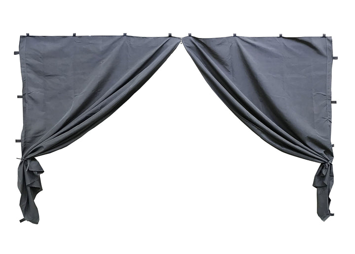 Pavillon Seitenwand 3x3m Anthrazit Polyester mit Reissverschluss 2er-Set - Bild 9