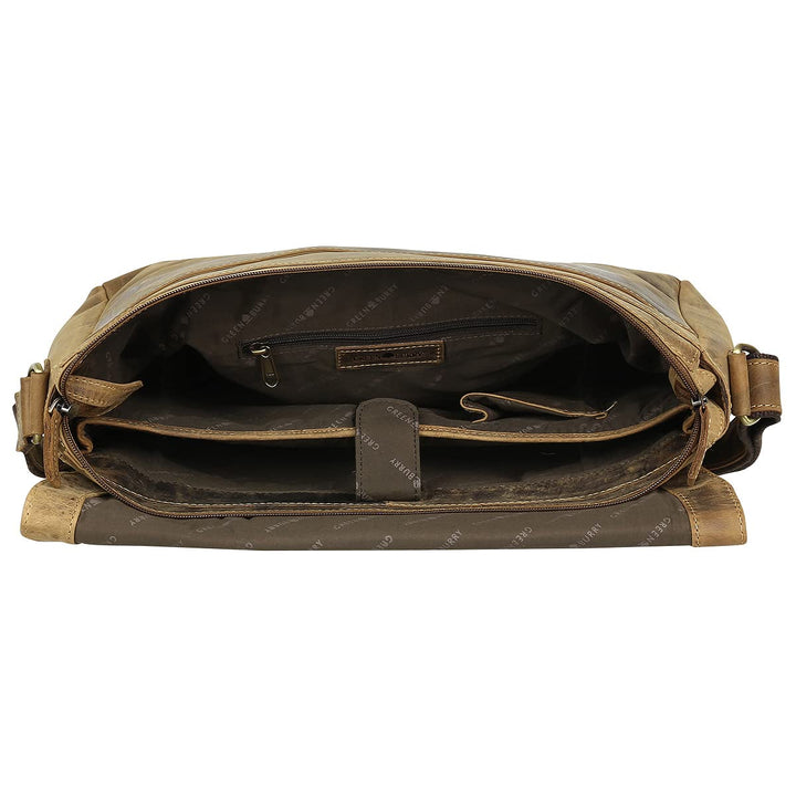 Umhängetasche Leder XL Rindsleder braun DIN A4 38x29x15cm - Bild 3