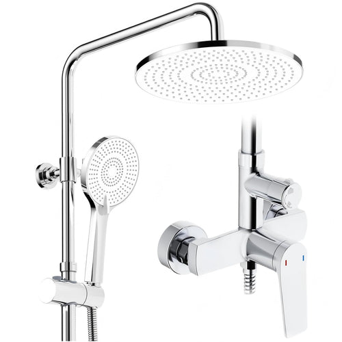 Duschsystem mit Regendusche 25 cm, Messing-Armatur, Chrom