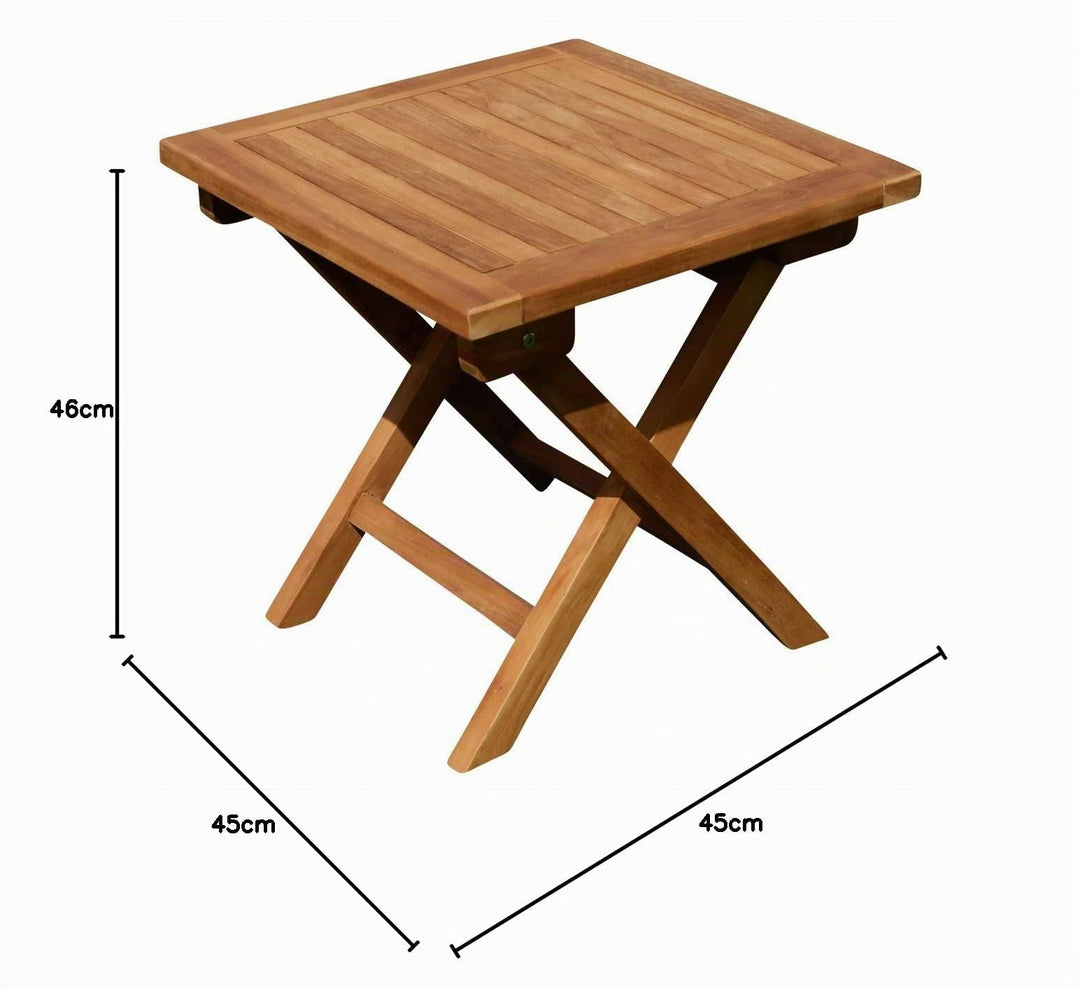 Klapptisch Teak Holz 45x45 cm Garten Beistelltisch klappbar - Bild 3