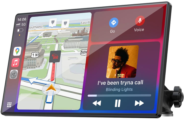 Tragbares CarPlay Display 9 Zoll Touchscreen mit Android Auto &amp; Bluetooth