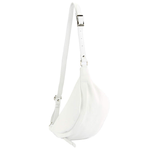 Hüfttasche Echtleder Weiss Unisex 34x12x20 cm handgefertigt