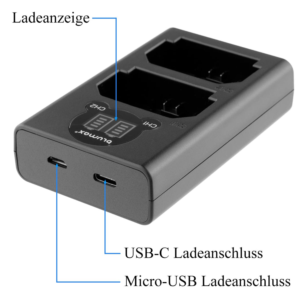 Kamera-Akku Set LP-E6NH 2250mAh mit Dual-Ladegerät für Canon EOS - Bild 4