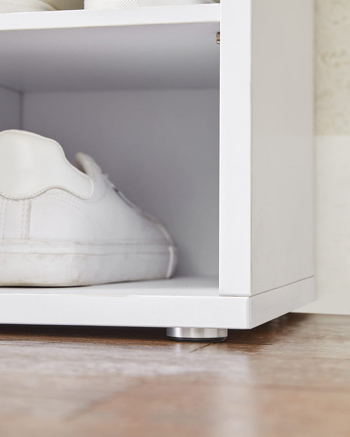 Schuhbank mit Sitzfläche 15 Fächer Spanplatte 105 cm breit - Bild 8