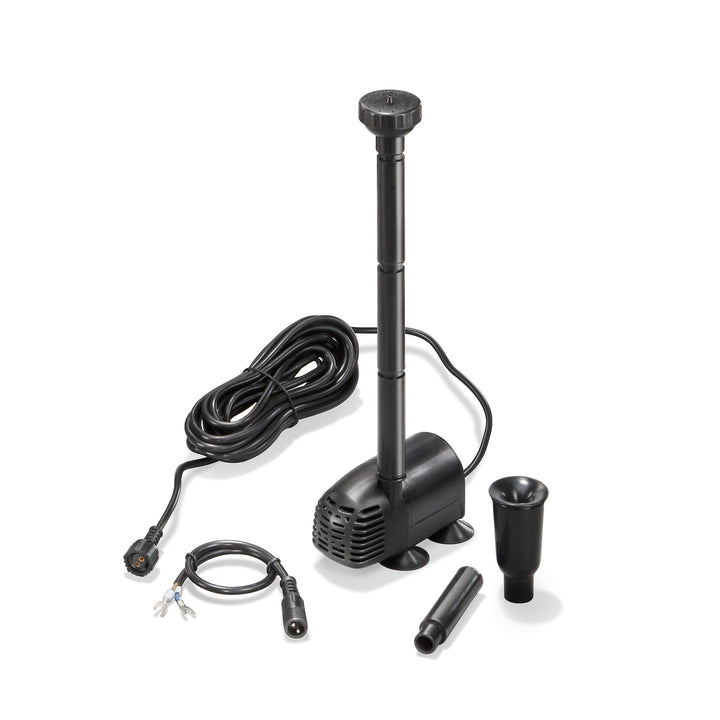 Teichpumpe 12V DC 470 l/h mit Sprinklerset für Gartenteich