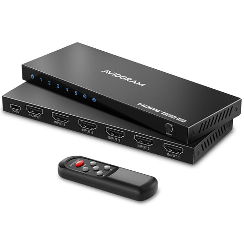 HDMI Switch 5 in 1 4K 60Hz mit Fernbedienung HDR10 HDCP 2.2