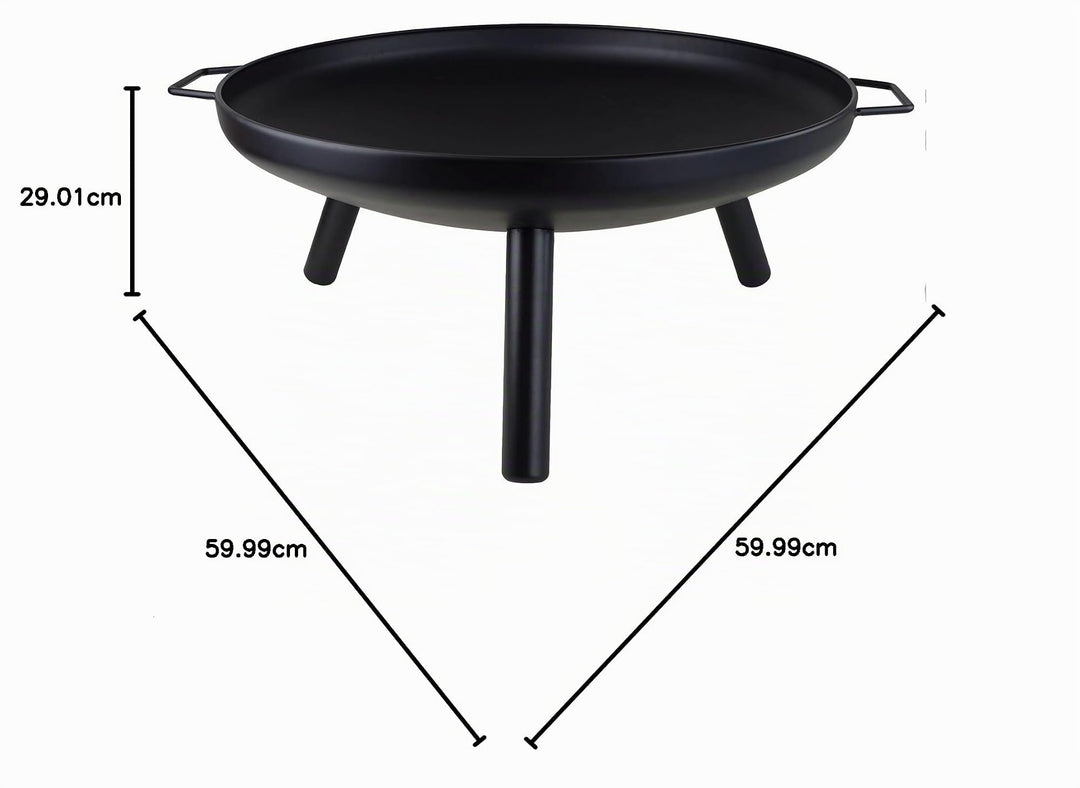 Feuerschale Eisen 58 cm schwarz mit 3 Füssen für Garten und Terrasse - Bild 7