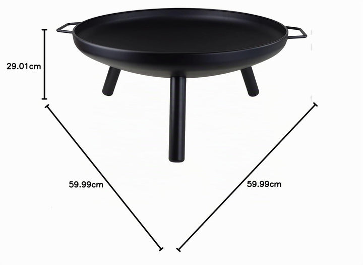 Feuerschale Eisen 58 cm schwarz mit 3 Füssen für Garten und Terrasse - Bild 7