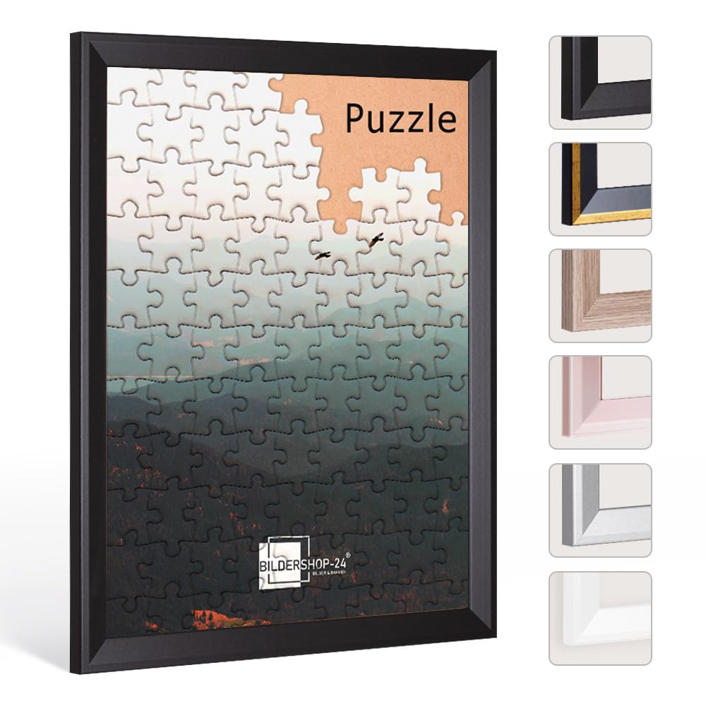 Puzzlerahmen 50x70 cm Schwarz Matt MDF für 500-1000 Teile