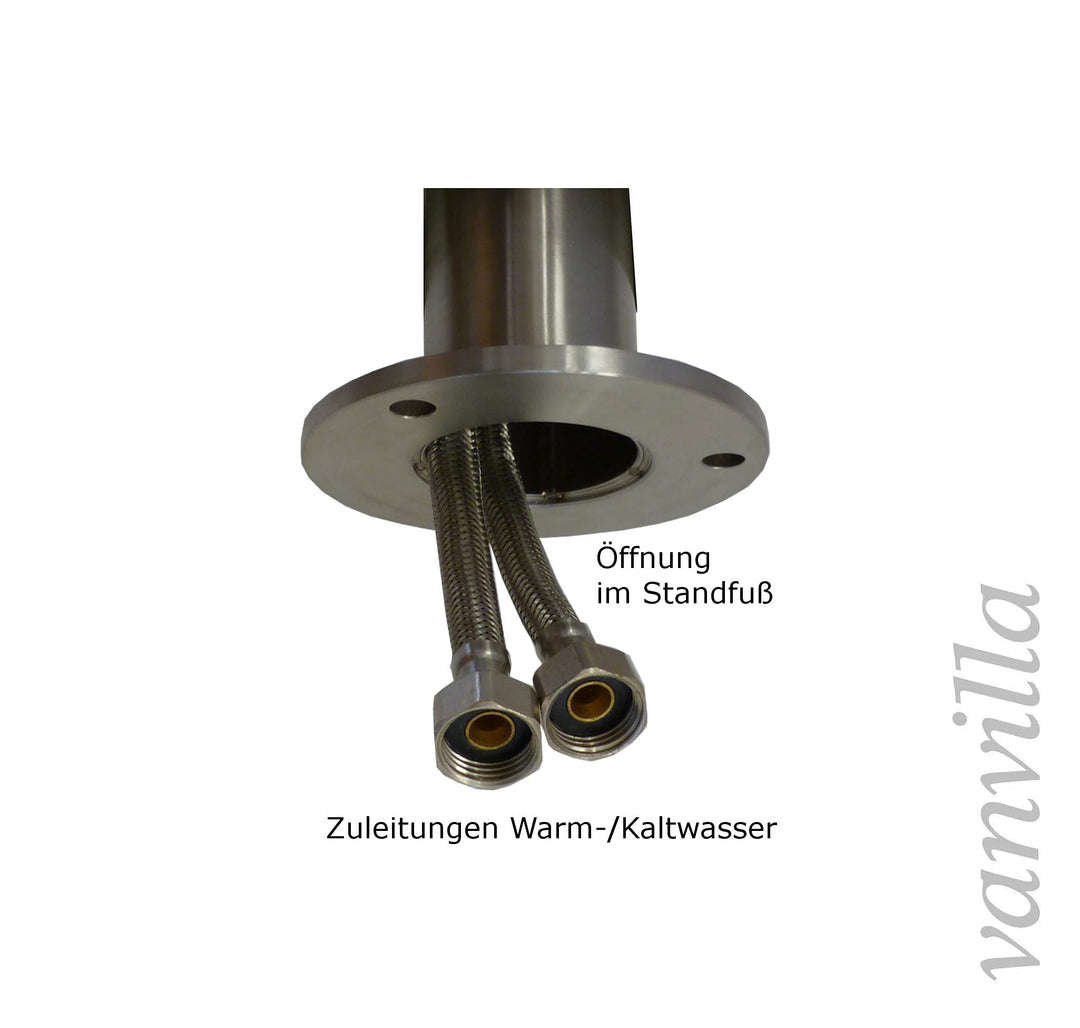 Gartendusche Edelstahl mit Kopf- und Handbrause Warm-/Kaltwasser - Bild 3