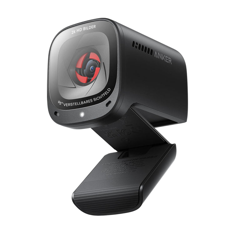 USB-Webcam 2K mit Stereo-Mikrofon, 3 Sichtfelder, Sichtschutz