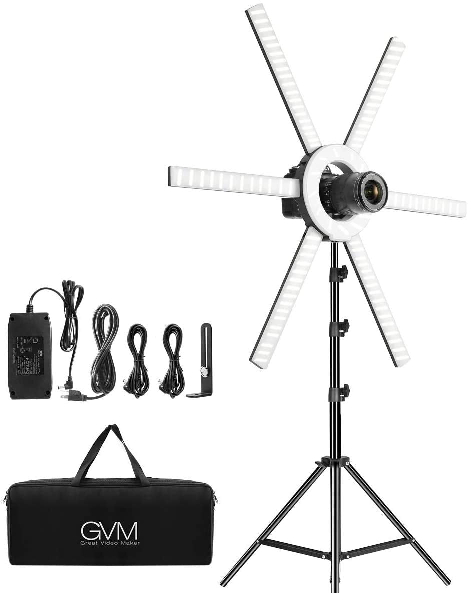 LED Ringlicht Set mit Stativ 90W, 6 Lichtleisten, CRI 97+