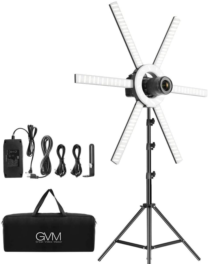 LED Ringlicht Set mit Stativ 90W, 6 Lichtleisten, CRI 97+