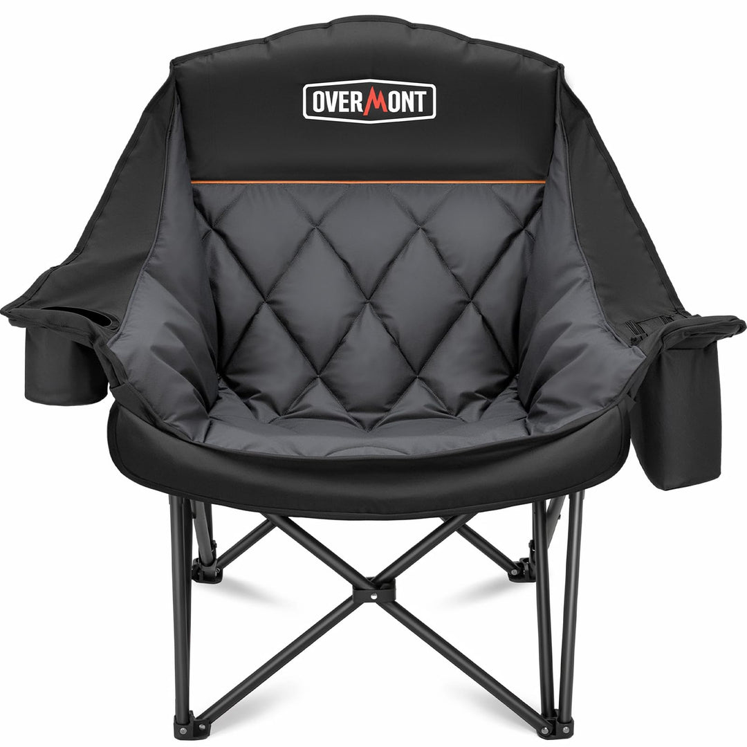 Campingstuhl XXL klappbar gepolstert mit Kühltasche 204 kg