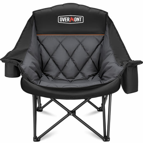 Campingstuhl XXL klappbar gepolstert mit Kühltasche 204 kg