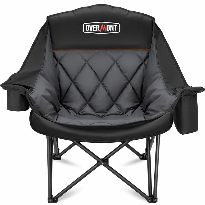 Campingstuhl XXL klappbar gepolstert mit Kühltasche 204 kg