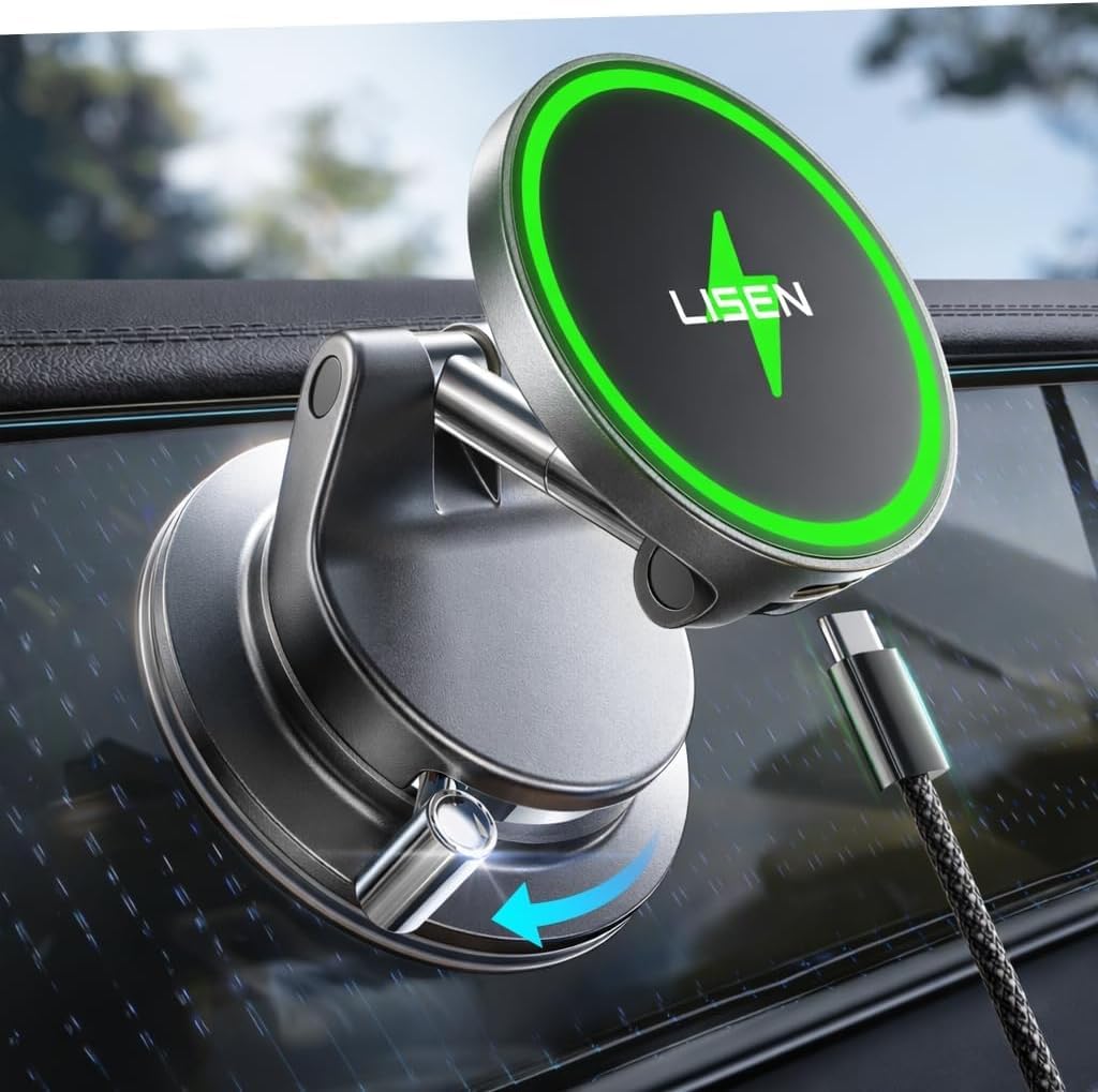 Handyhalterung Auto mit Ladefunktion Qi2.2 25W MagSafe Saugnapf