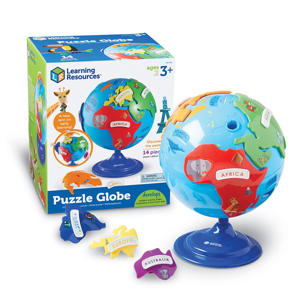 Puzzle-Globus Kinder 6 Kontinente mit Steckteilen ab 3 Jahren