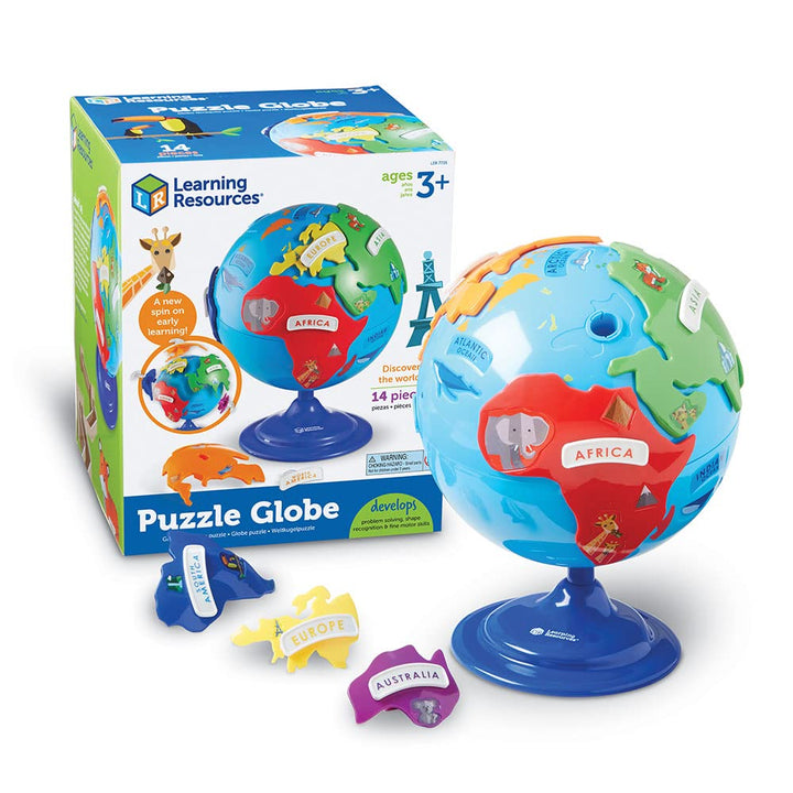 Puzzle-Globus Kinder 6 Kontinente mit Steckteilen ab 3 Jahren