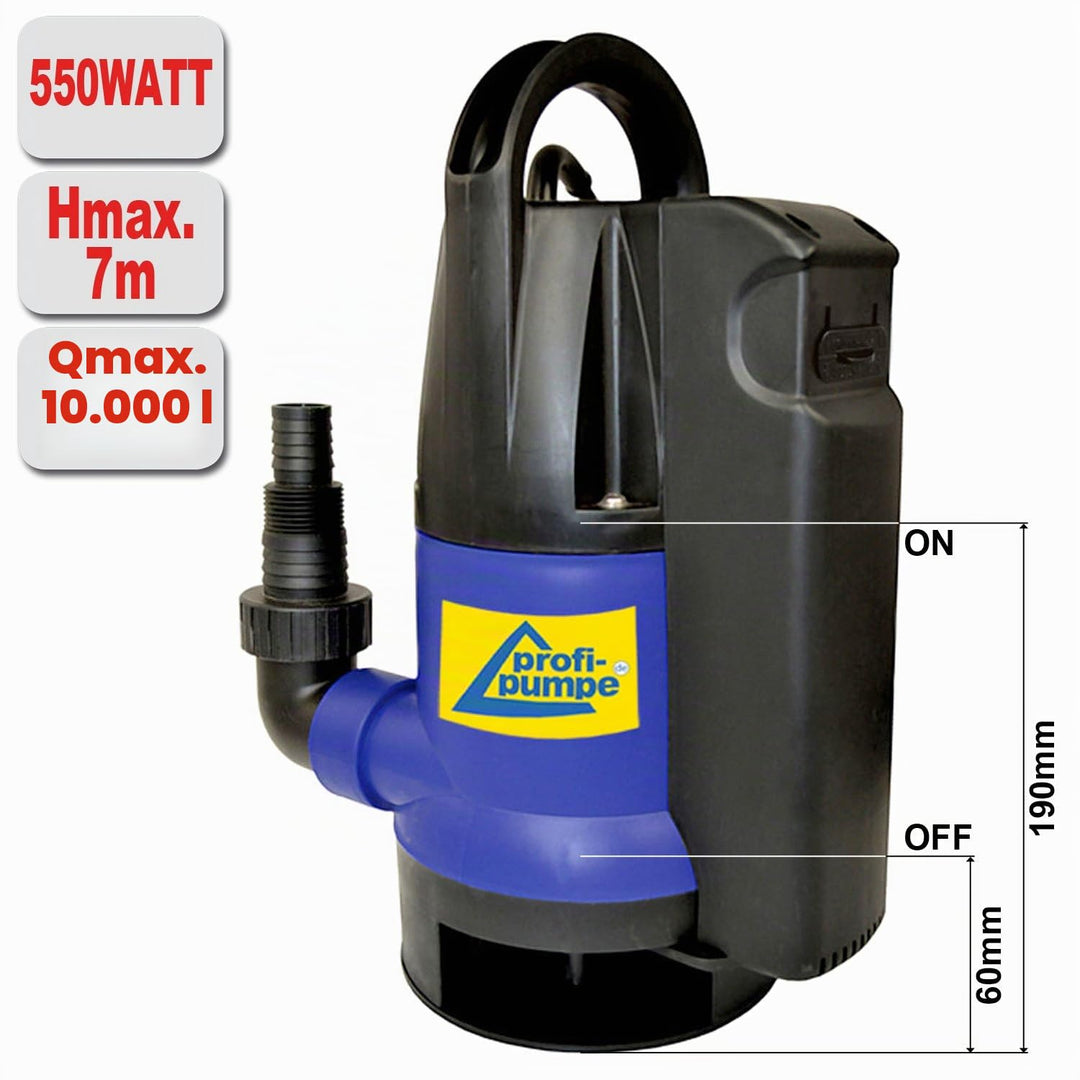 Schmutzwasser-Tauchpumpe 550W mit Schwimmerschalter 10.000 l/h - Bild 2