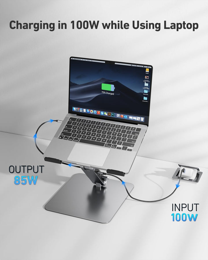 Laptop Ständer mit 6-in-1 USB-C Dockingstation HDMI 4K Aluminium - Bild 4