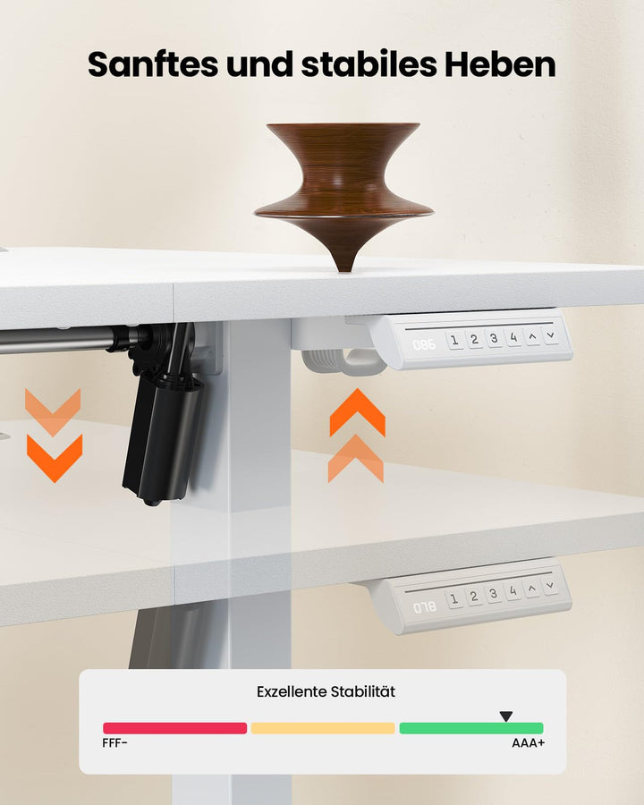 Höhenverstellbarer Schreibtisch 160x80cm elektrisch 4-Speicher - Bild 7