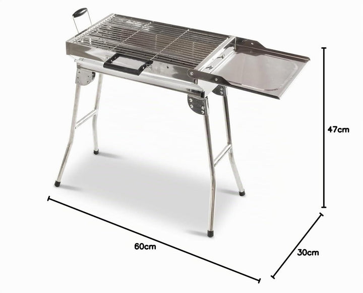 Koffergrill Edelstahl klappbar mit Tragetasche 47x30cm - Bild 6