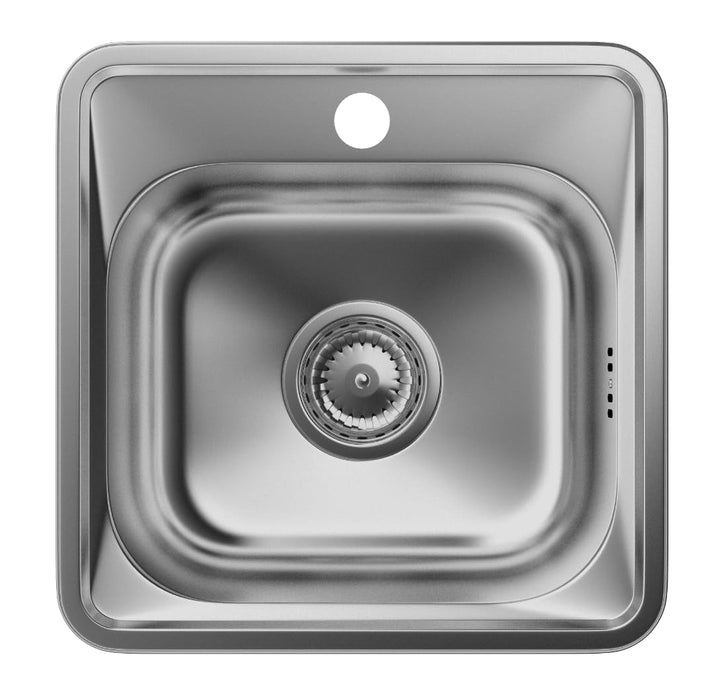 Einbauspüle Edelstahl 38x38 cm mit Siphon und Schallschutzmatte - Bild 6