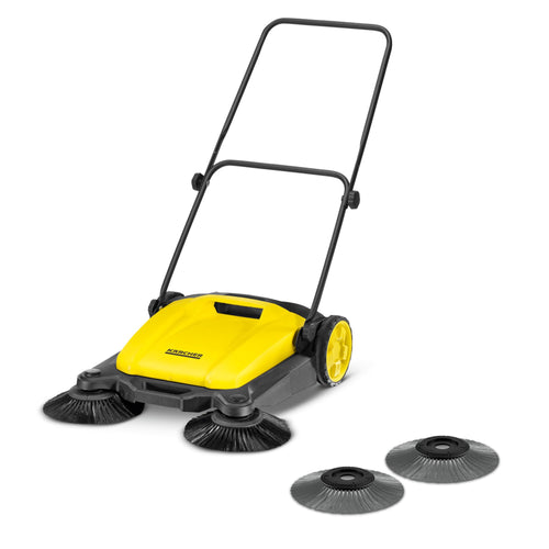 Kehrmaschine 2-in-1 mit 650 mm Arbeitsbreite fuer Hof und Terrasse