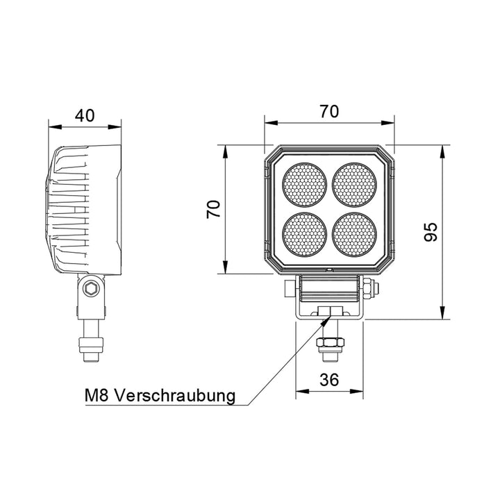 Rückfahrscheinwerfer LED eckig 1700lm 12V/24V ECE-R23 2er-Set - Bild 6