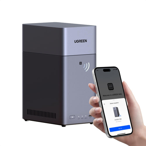 2-Bay NAS Heimserver ohne HDD für Einsteiger, 4K HDMI, NFC