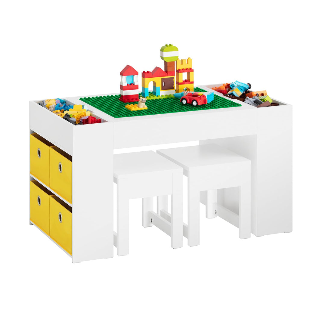 Kindersitzgruppe mit Stauraum MDF Tisch + 2 Stühle 87x50x50cm