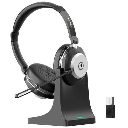 Kabelloses Office-Headset mit Mikrofon, USB-Dongle, 50h Akku